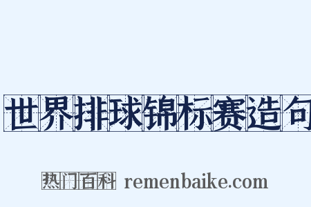 世界排球锦标赛造句是什么意思的图片